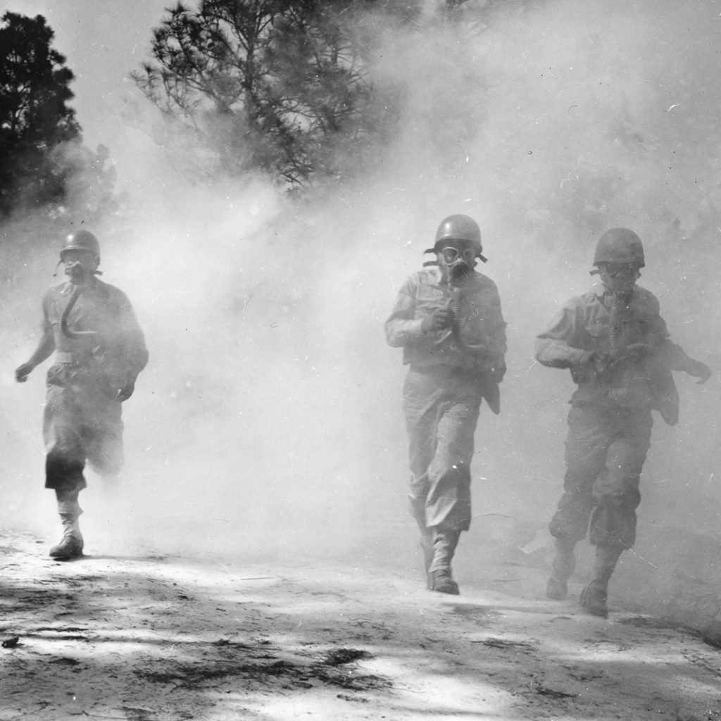 442nd Regimental Combat Team training in Camp Shelby, Mississippi, 1943, credit Signal Corps Photo