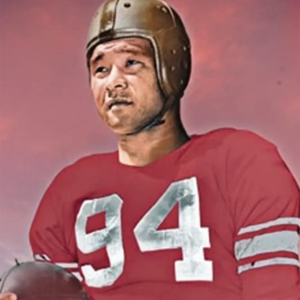 Wally Yonamine wore #94 for the San Francisco 49ers — becoming the first Japanese American to play pro football in the U.S. in 1947.