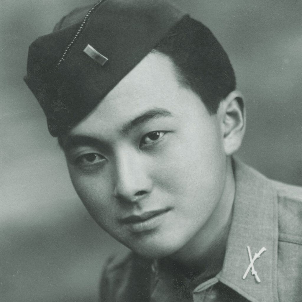 Daniel Inouye, First Lieutenant in the 442nd Regimental Combat Team.