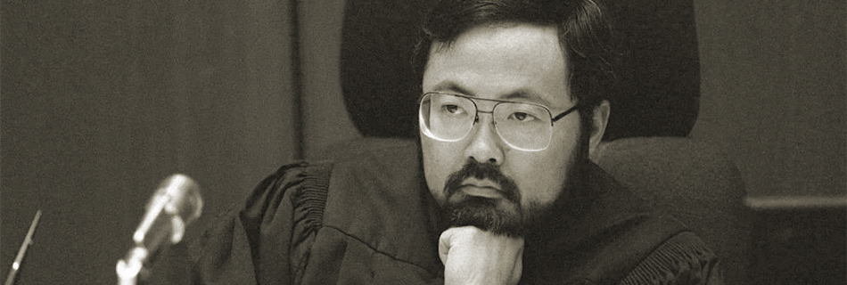 Judge Lance Ito listening in his court room