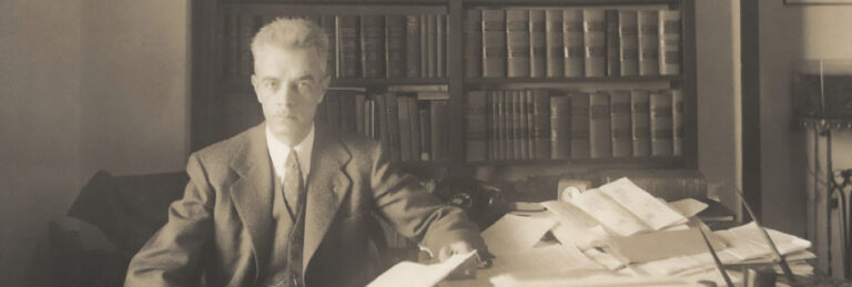 Attorney Wayne Collins in his San Franciso office, c1942, courtesy of The Bancroft Library, UC Berkeley