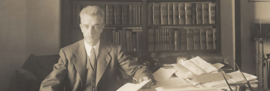 Attorney Wayne Collins in his San Franciso office, c1942, courtesy of The Bancroft Library, UC Berkeley