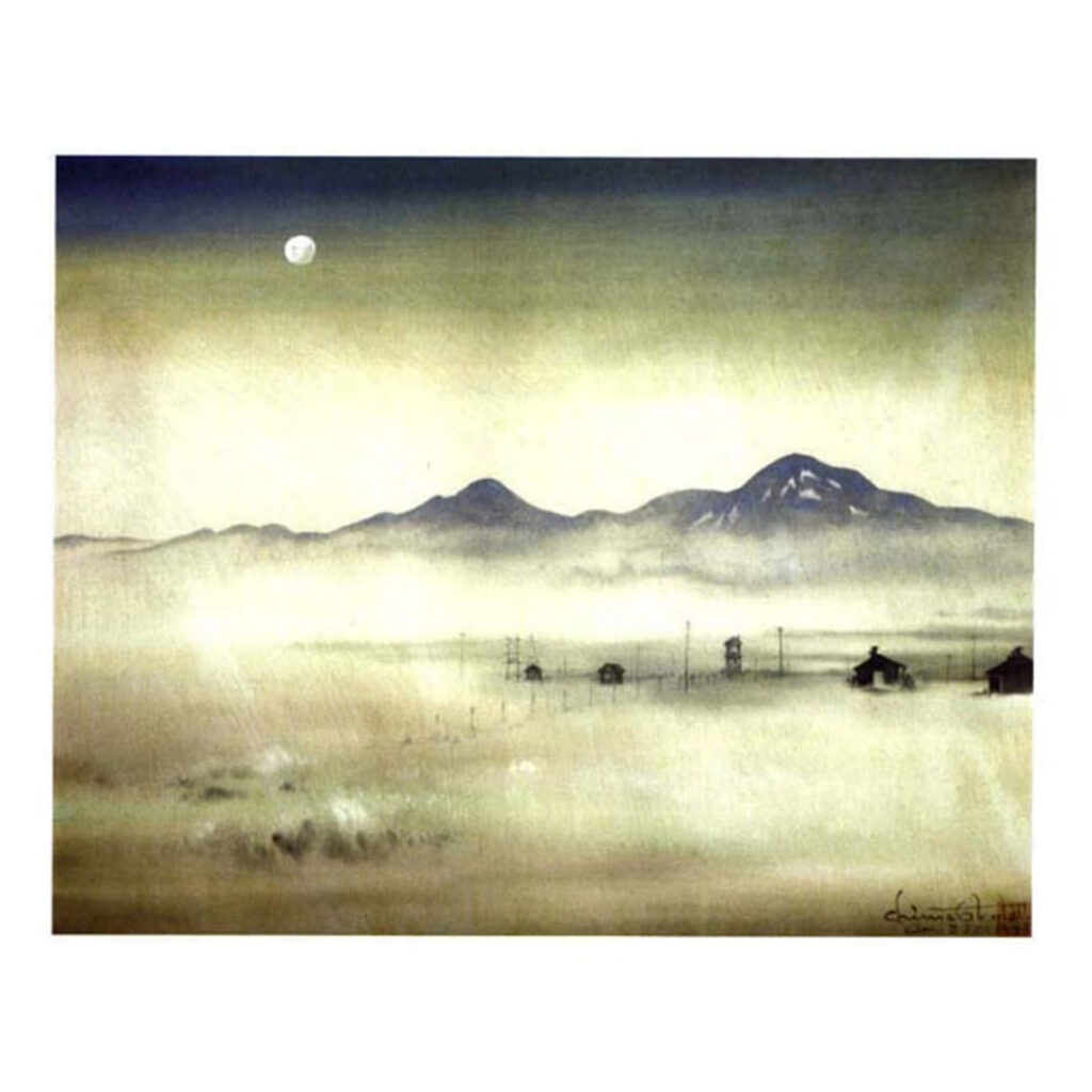 “Moonlight Over Topaz,” painted by Chiura Obata on December 22, 1942.