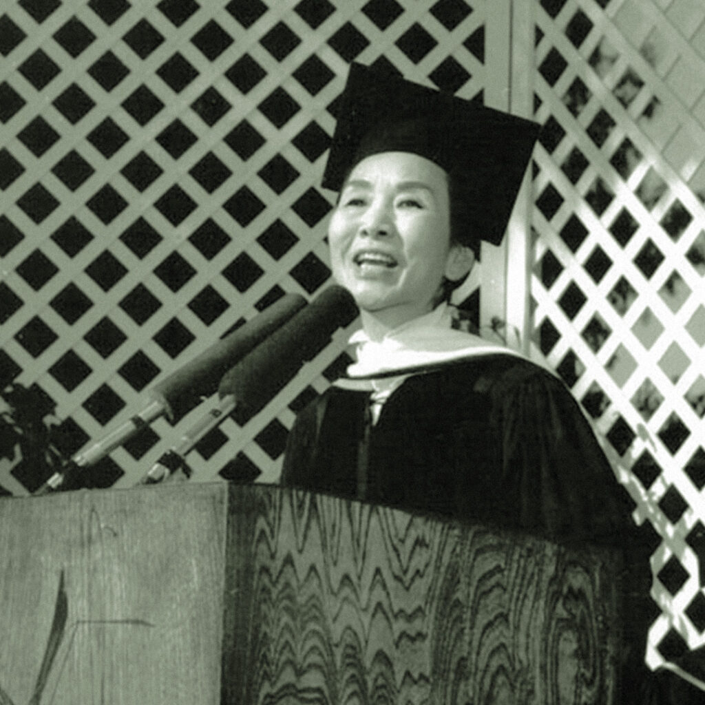 Michi Nishiura Weglyn speaking at California Polytechnic State University.