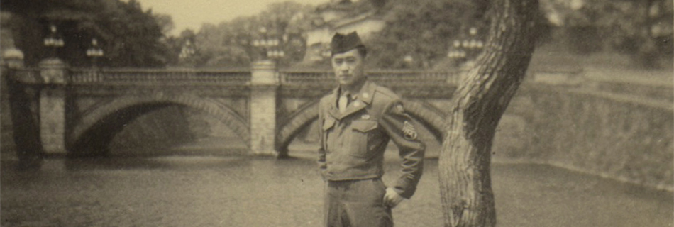 Claude Akira Mimaki at Imperial Palace in Tokyo, May 1947