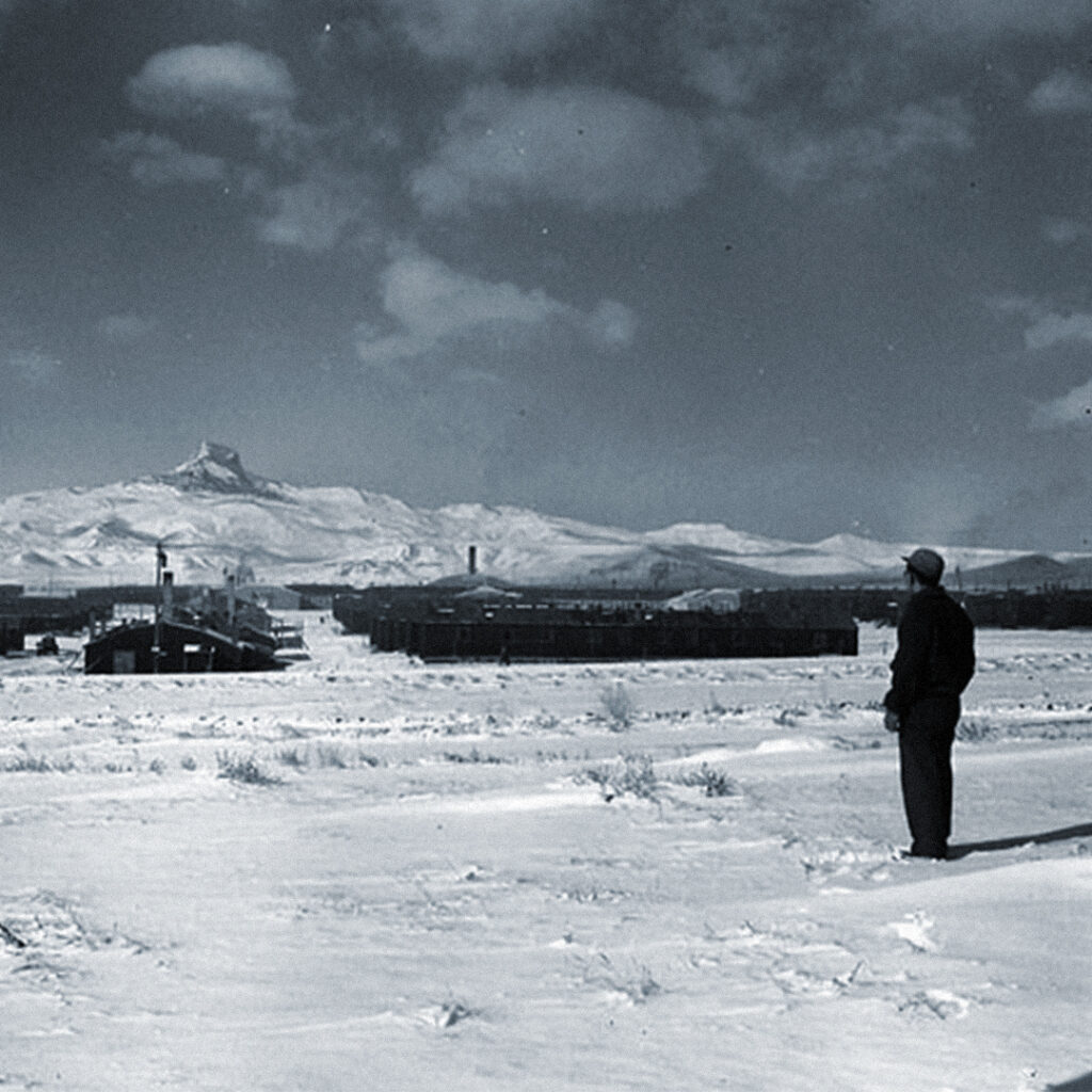 Frank Hirahara at Heart Mountain, February 15, 1945. Credit Yakima Valley Museum