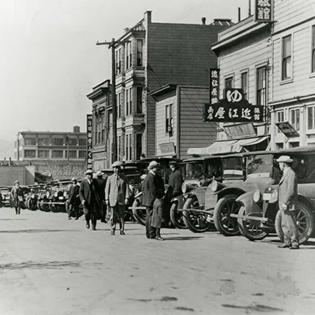 Japanese settlement in South Park, 1910, after the first Nihonjin-Machi was destroyed in the 1906 Earthquake, credit San Francisco Public Library History Center