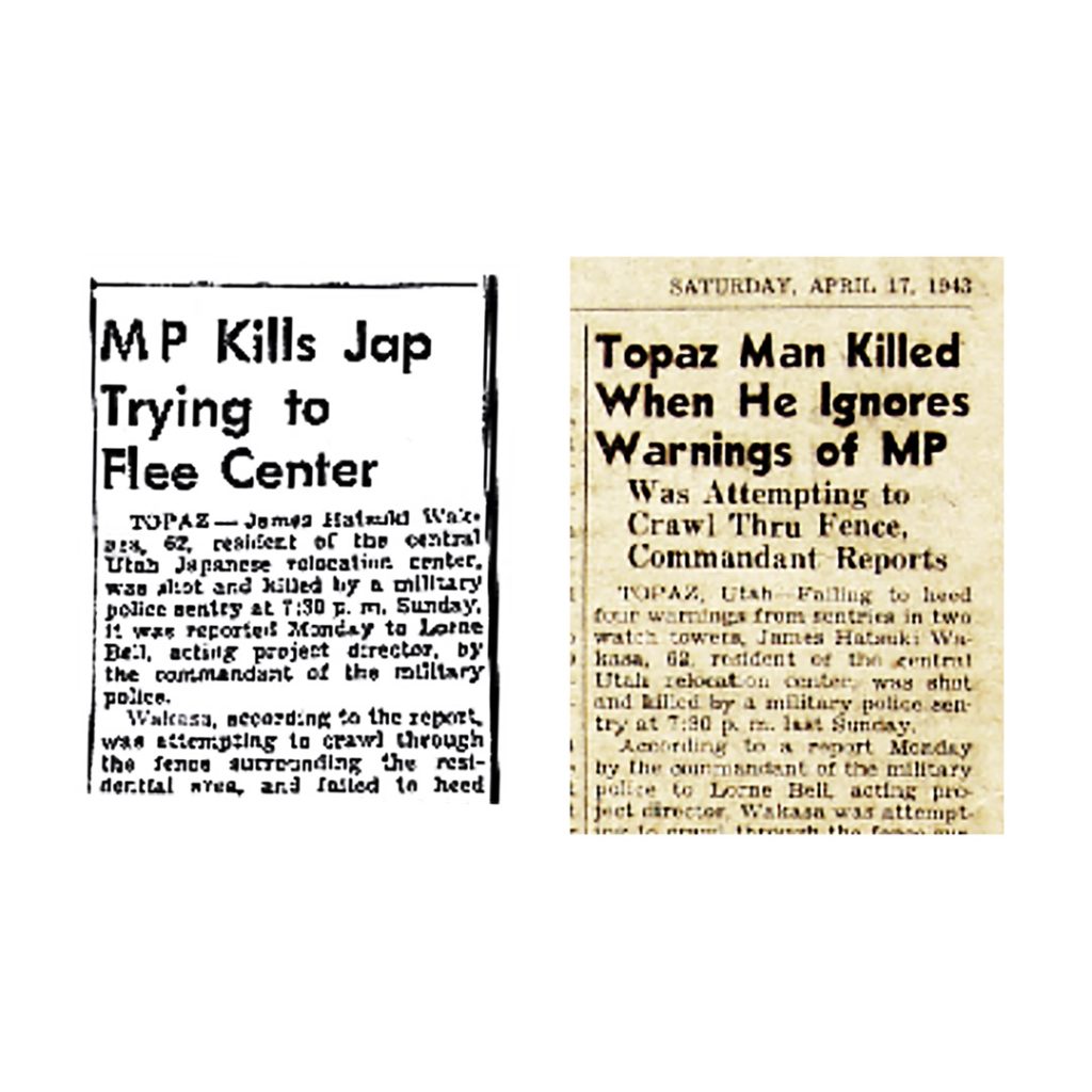 Public reports conflicted with government reports. The news release was cleared by the War Department. Credit Wakasa Memorial Committee
