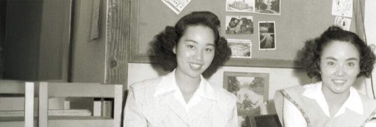 Mitsuye Endo with coworker, credit Utah State Historical Society