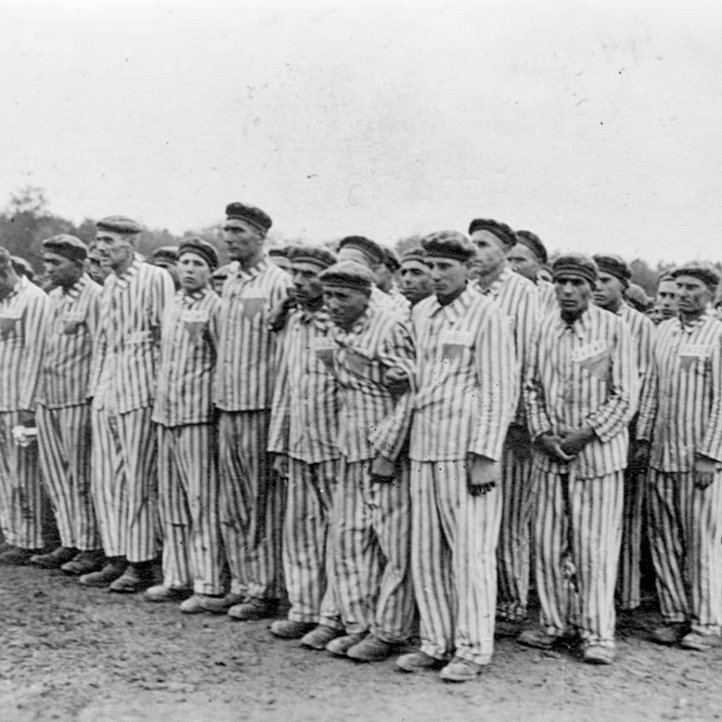 Prisoners at appel (the daily lineup), Dachau, Germany, 1938