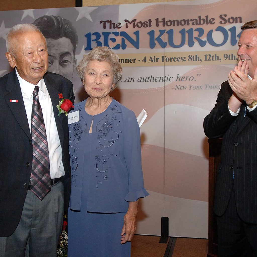 Ben, his wife, Shige, and Nebraska Governor David Heineman at a banquet for the documentary, "Most Honorable Son," August 1, 2007
