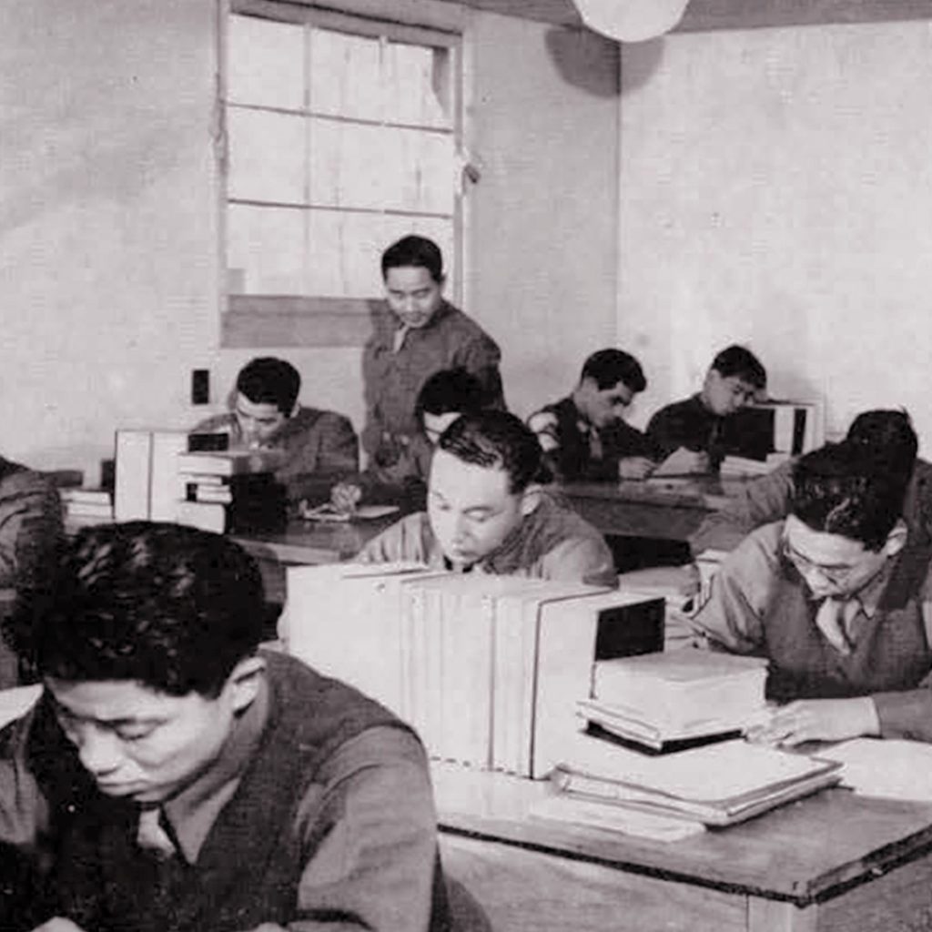 Classes ran from 8am to 4:30pm, then again from 7pm to 9pm. But many MIS students stayed up studying, even in the bathrooms after lights out.