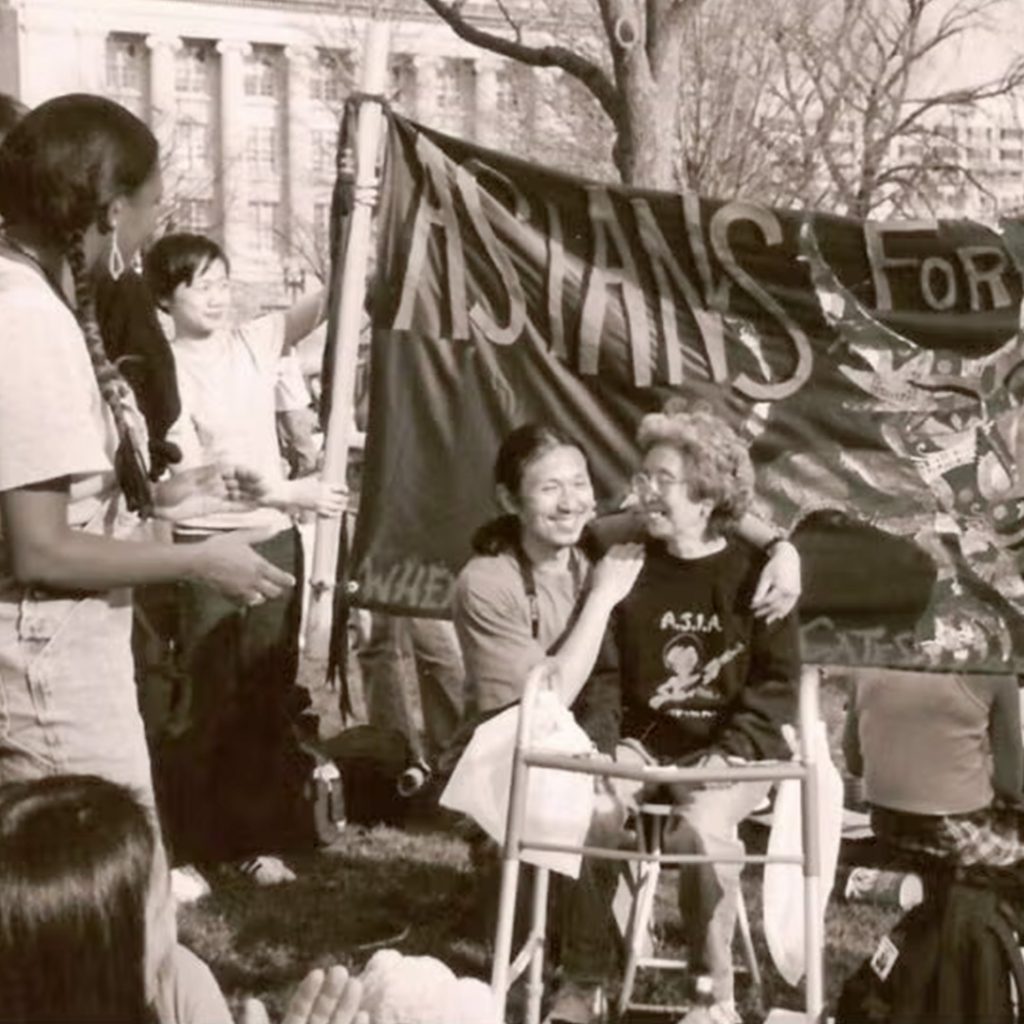 Yuri Kochiyama at the Jericho rally for political prisoners, Washington DC, March 27, 1998, credit Diane Fujino