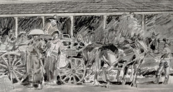 Arrival of Wakamatsu Colonists at Gold Hill by George Mathis