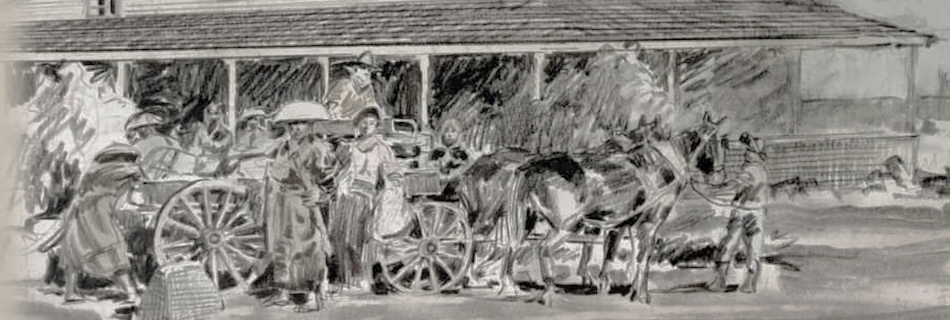Arrival of Wakamatsu Colonists at Gold Hill by George Mathis