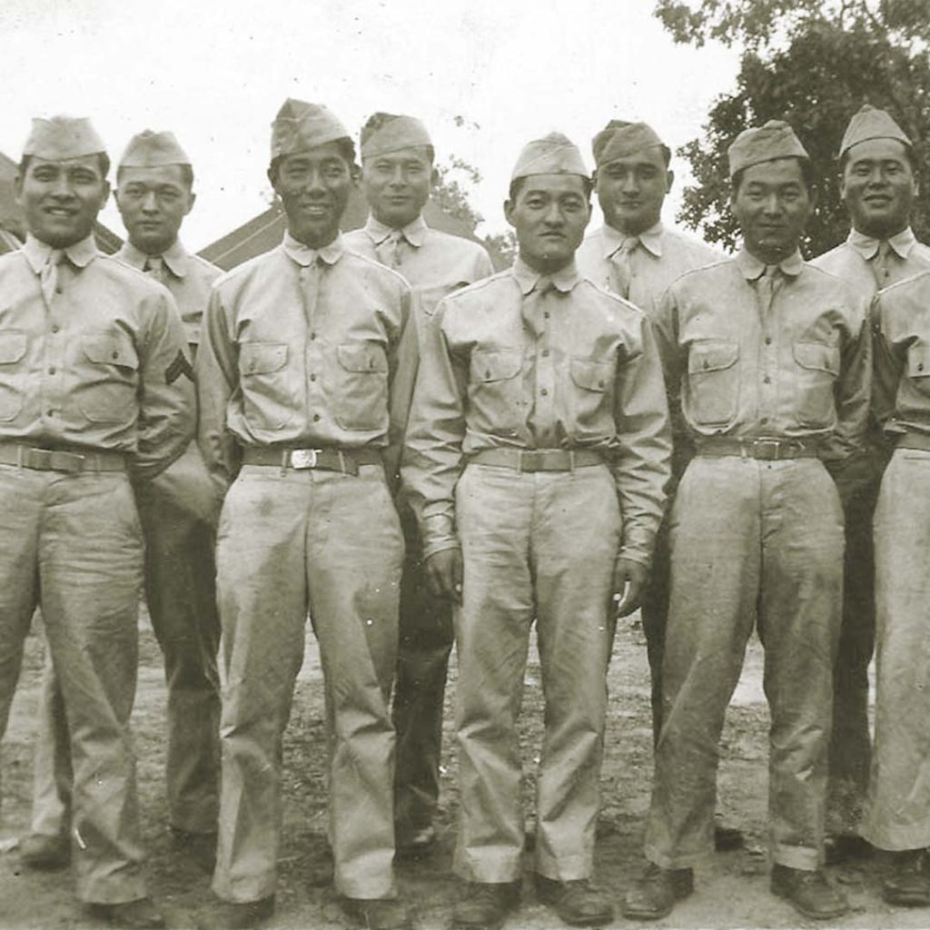 At the time of Pearl Harbor, about 600 Japanese Americans were already training at Schofield Barracks in central Oʻahu, image courtesy of Lorraine Cross