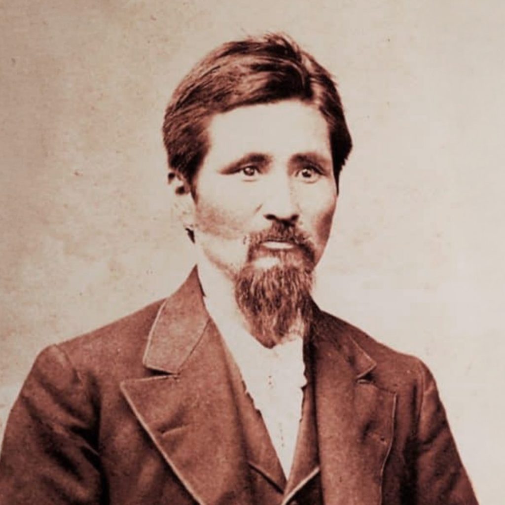 John Henry Schnell, leader of the Wakamatsu Colony. A Prussian arms dealer and interpreter for the Aizu domain, Schnell married into a samurai family and was adopted under the name Hiramatsu Buhei