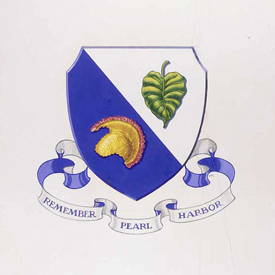The logo and motto “Remember Pearl Harbor” of the 100th Infantry Battalion, credit U.S. National Archives
