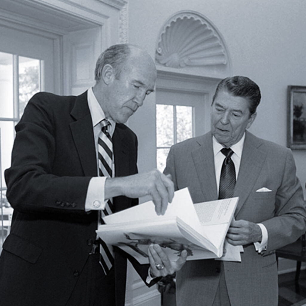 Alan Simpson and President Ronald Reagan, Credit Ronald Reagan Library