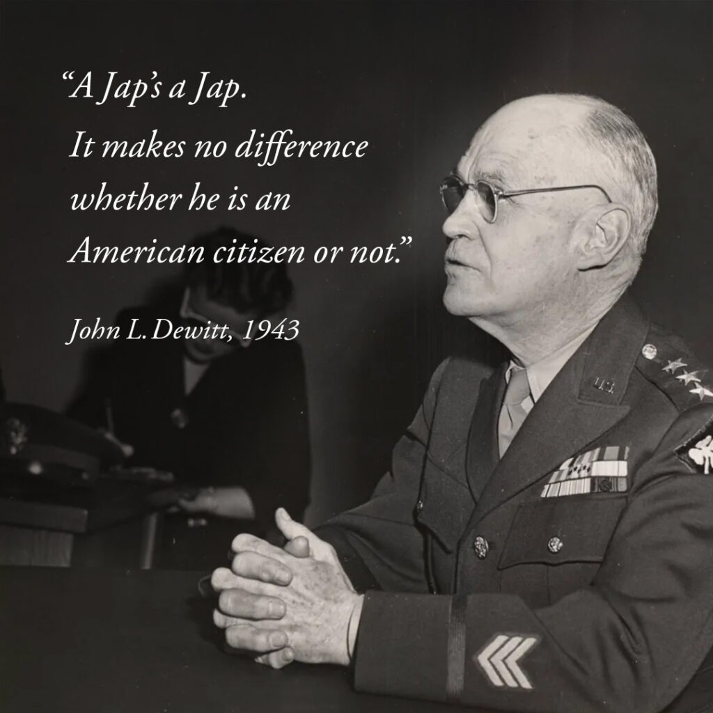 General DeWitt testifying before a subcommittee of the House Naval Affairs Committee. Courtesy of the National Archives