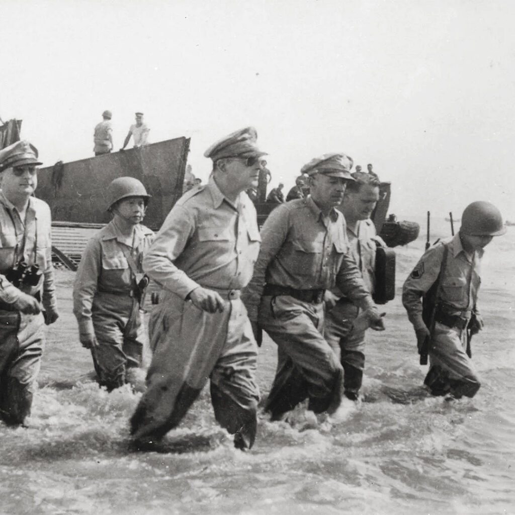General Douglas MacArthur returning to the Philippines, October 20, 1944.