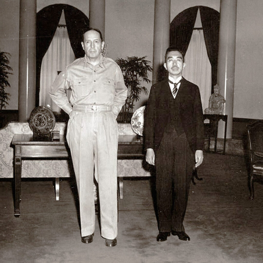 Faillace's picture of General MacArthur and Emperor Hirohito at Allied GHQ in Tokyo, September 27, 1945