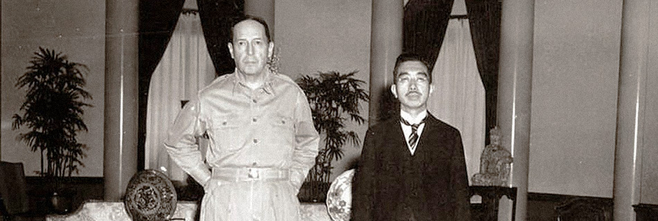 Faillace's picture of General MacArthur and Emperor Hirohito at Allied GHQ in Tokyo, September 27, 1945
