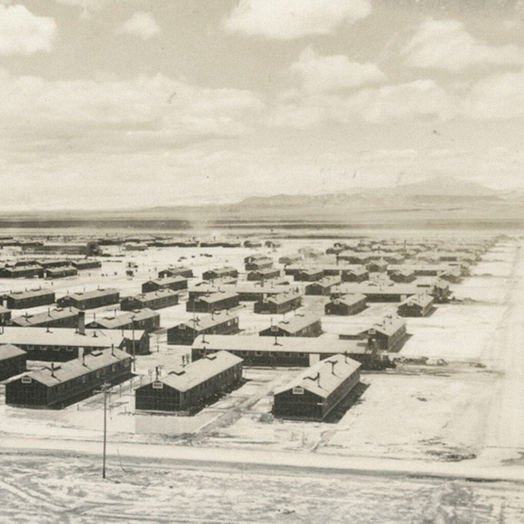 An aerial view of the Topaz War Relocation Center.