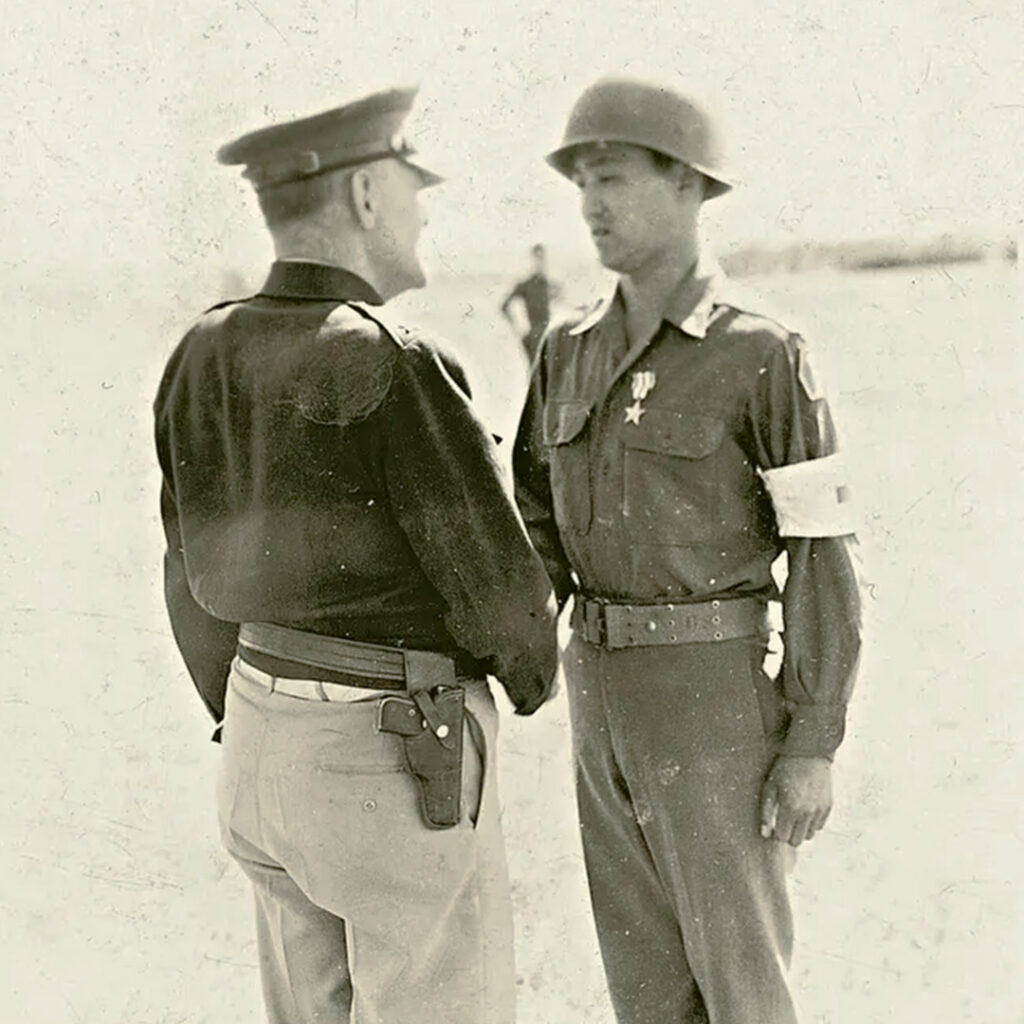 Army Tech 5 James Okubo of 442nd RCT receiving the Silver Star