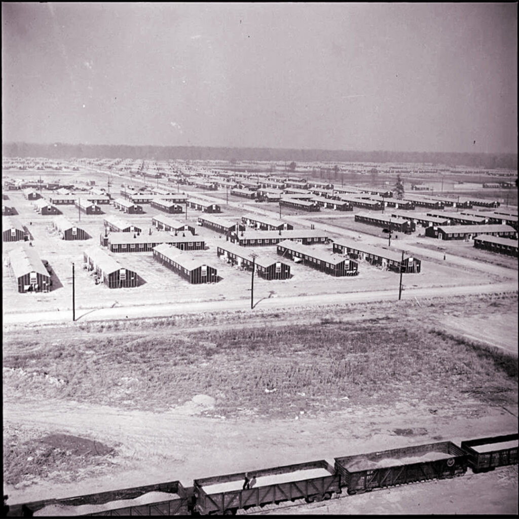 Aerial view of Jerome War Relocation Center