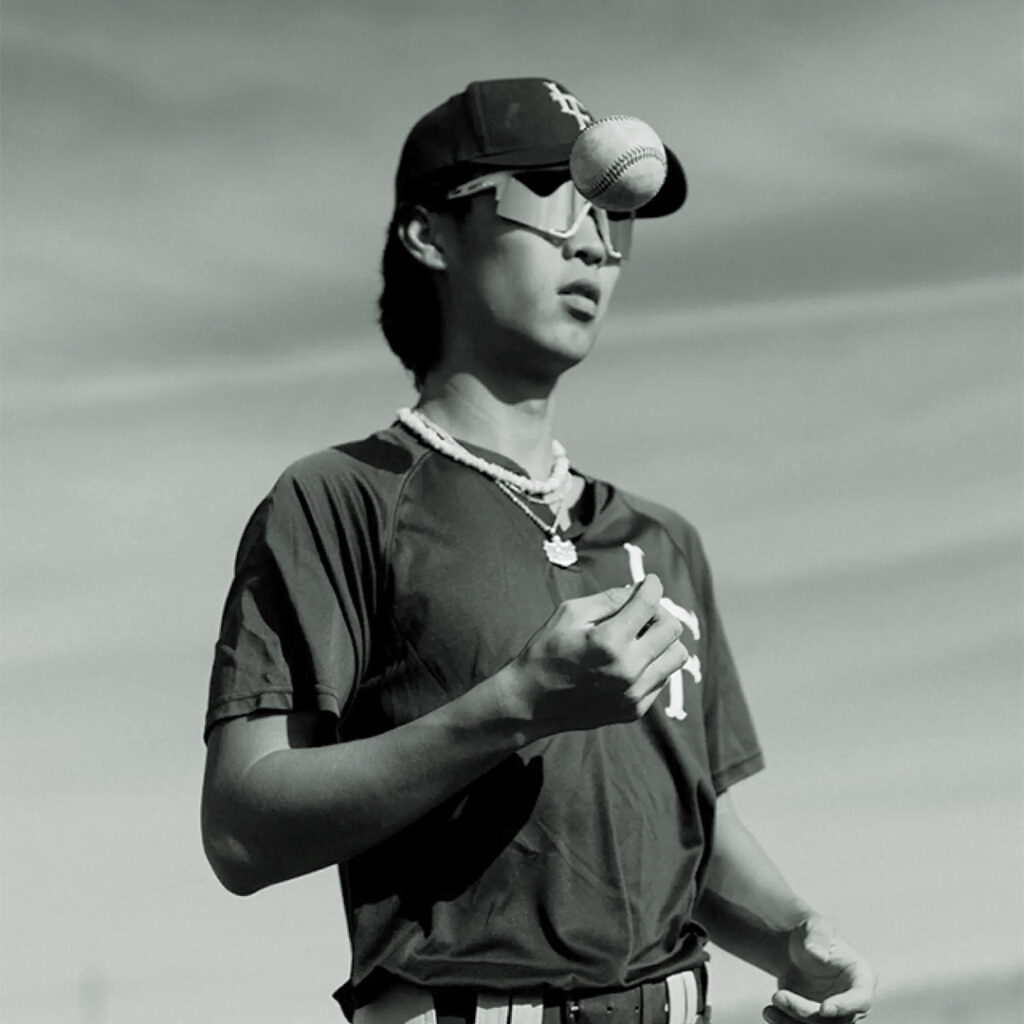 One of the players of Manzanar Baseball Project. Photo by Ricardo Nagaoka.