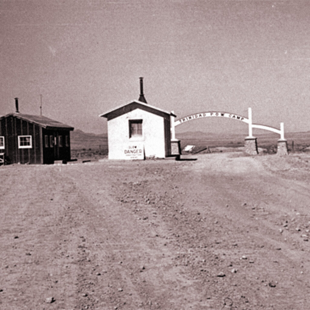 Front gate to Trinidad POW Camp, Colorado, 1944.