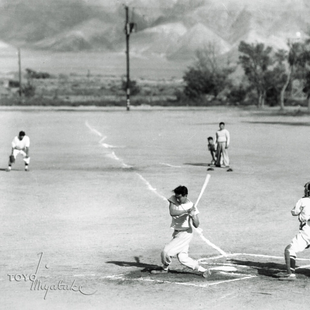 Baseball at Manzanar by Toyo Miyatake.