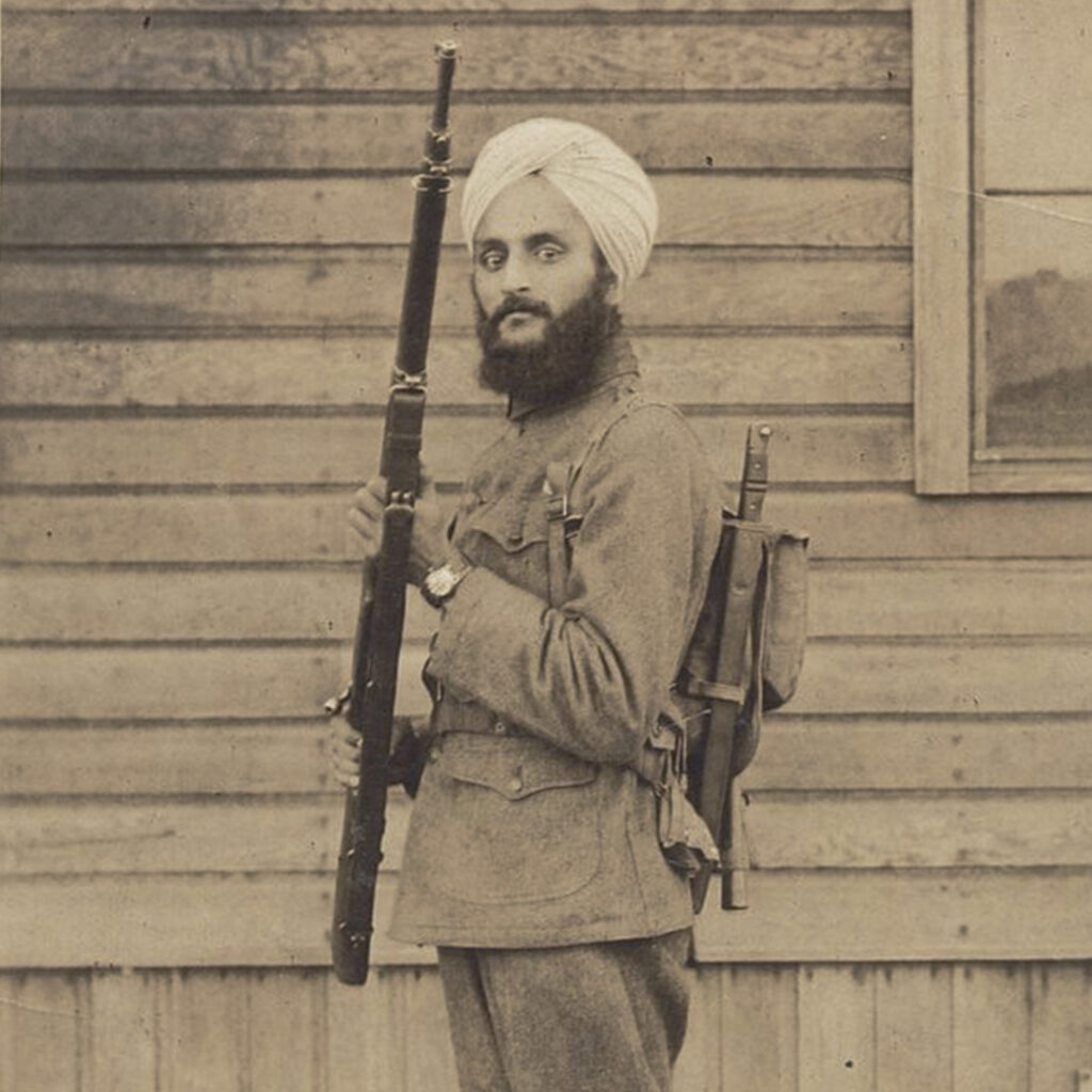 Sergeant Bhagat Singh Thind in U.S. Army uniform during World War I at Camp Lewis, Washington, 1918.