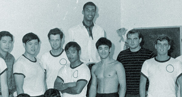 Bruce Lee and his diverse class at LA Chinatown School on 628 College St.