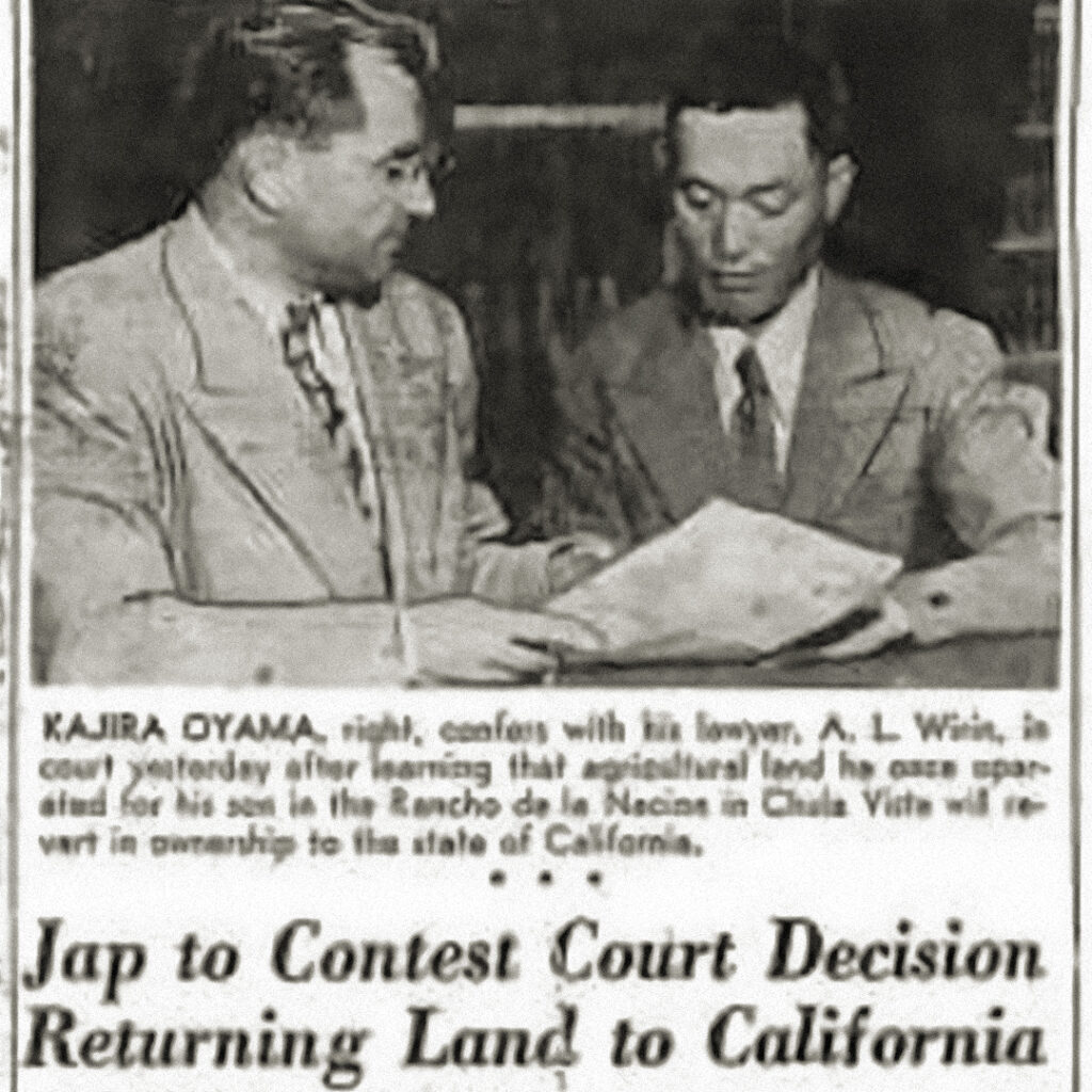 San Diego article on Oyama, August 23, 1945