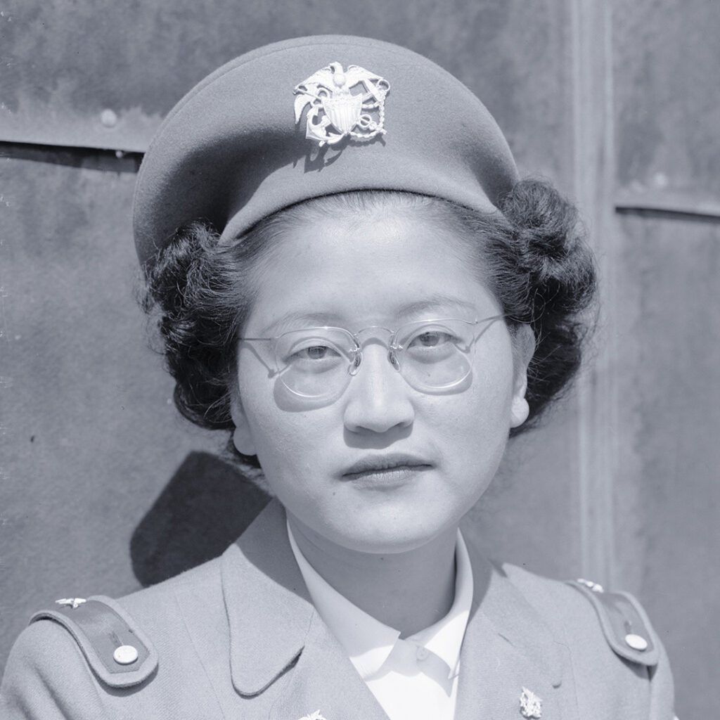 Cadet Nurse Kay Fukuda photographed by Ansel Adams, 1943.