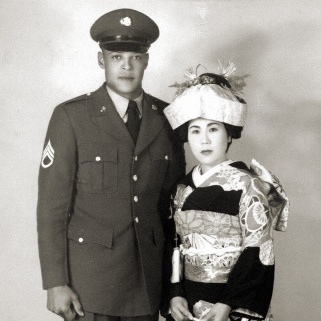Oren Blackmon Jr. and Ayako Okada Blackmon, Gotemba 1957.