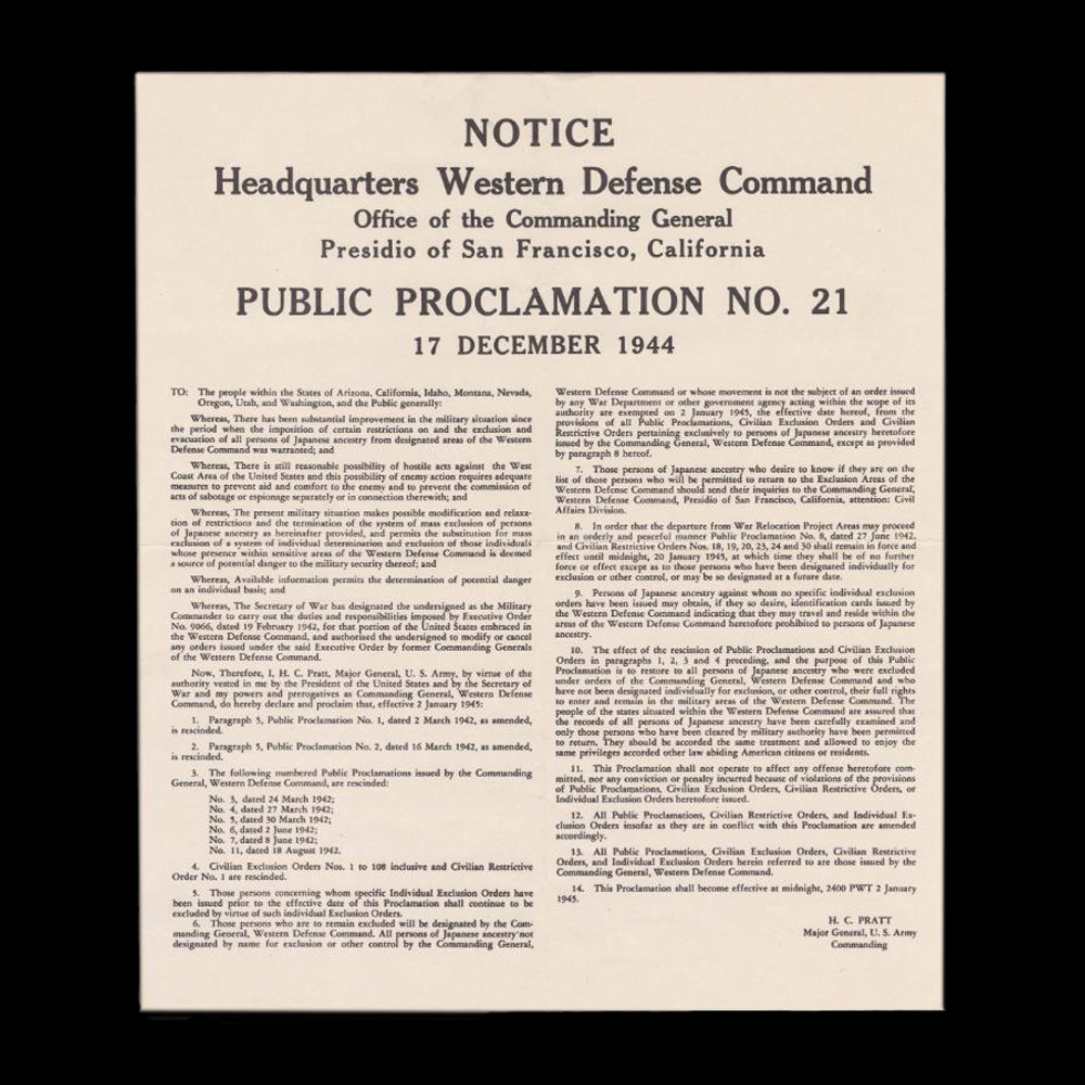 Public Proclamation No. 21