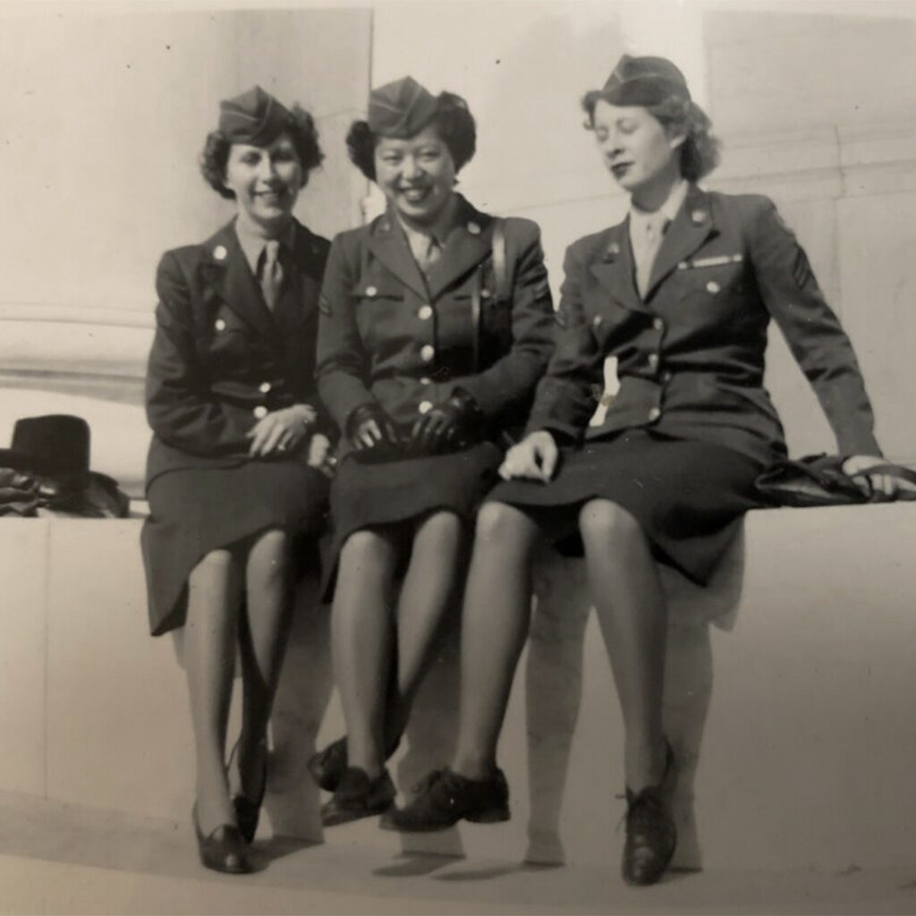 Takako Kusunoki with two others from the Women’s Army Corps.