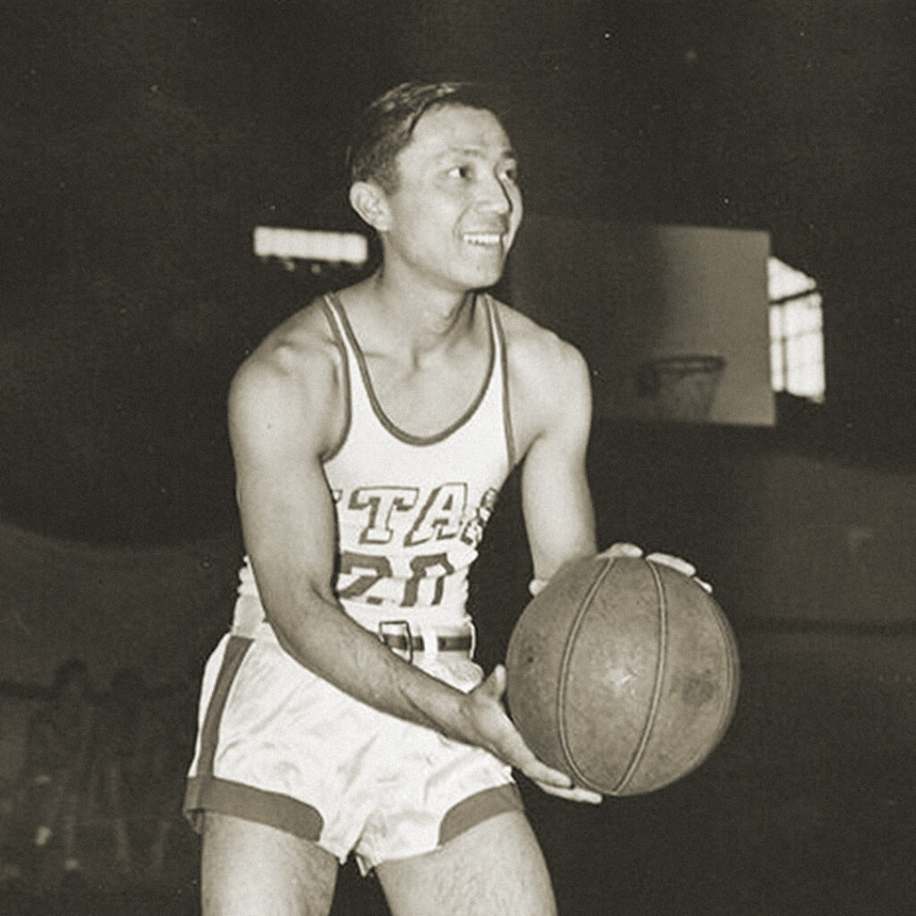 Wat Misaka with the Utah Utes during their 1944 Cinderella championship run.