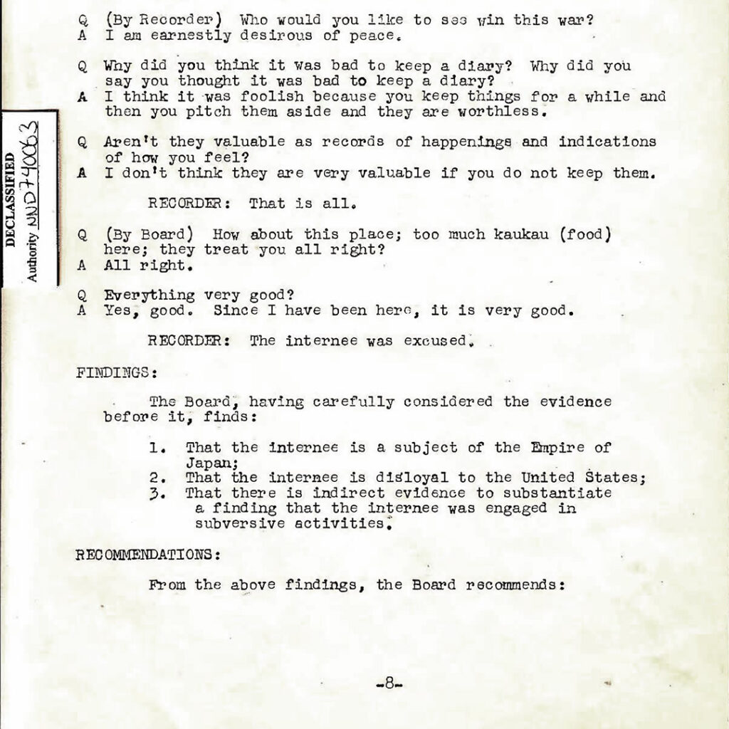 Page 8 of Kakuro Shigenaga Testimony Transcript