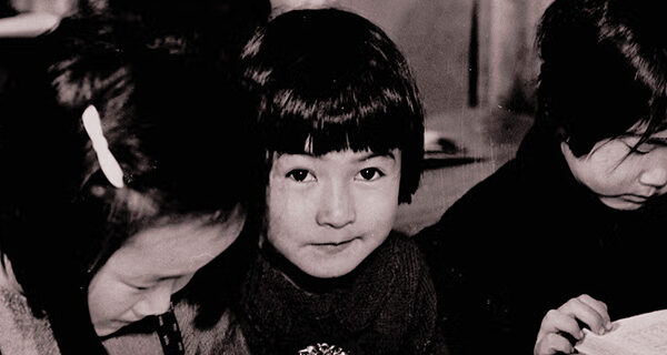 Loyalty to the British Empire is taught to these second and third generation Japanese children in an Internment Camp in British Columbia c1942. (CP PHOTO/Jack Long National Archives of Canada C-067492)