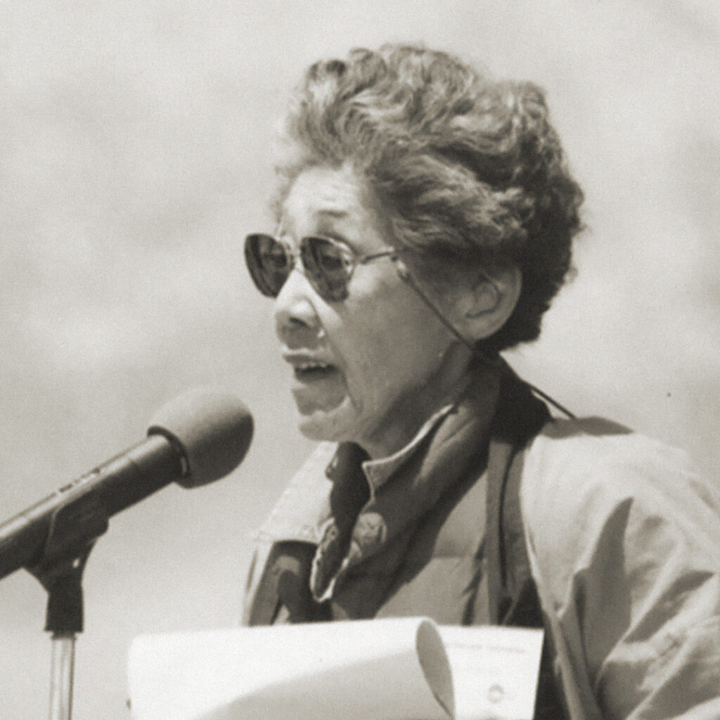 Sue Kunitomi Embrey speaking at Manzanar, 2021