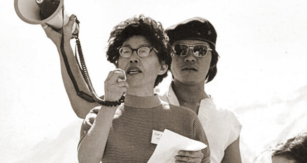 Sue Kunitomi Embrey at Manzanar Pilgrimage, edited