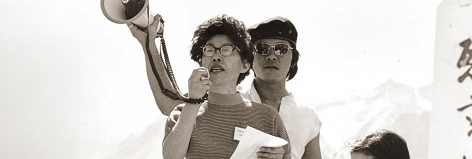 Sue Kunitomi Embrey at Manzanar Pilgrimage, edited