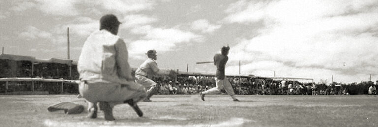 batter swinging at the Zenimura Field, courtesy of Kerry Yo Nakagawa