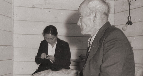 San Bruno, California. Old Mr. Konda in barrack apartment, after supper. - NARA - 537894