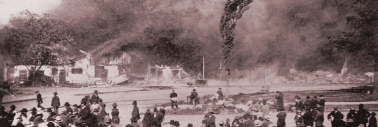 The Second Market Street Chinatown arson fire, 1887. Courtesy of History San Jose Research Library and Archives