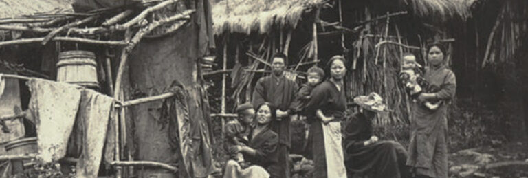 Japanese Sugar Plantation Workers, Wainaku, Hawaii c1890, photo by Charles Furneaux. Courtesy of Bishop Museum Archives